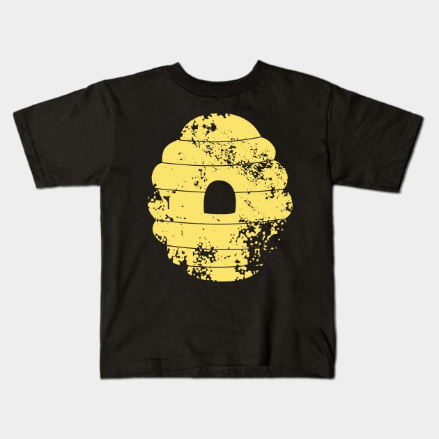 Distressed Yellow Bee Hive Kids T-Shirt by KawaiiForYou